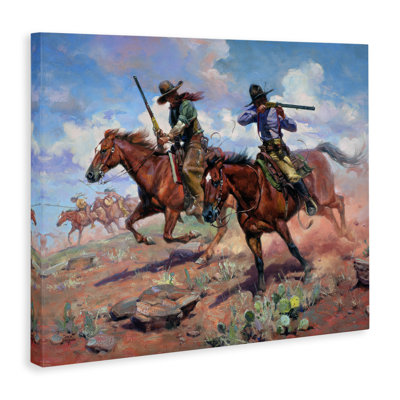 Art mural sur toile Vastly Outnumbered Cowboys, design par Jack Sorenson