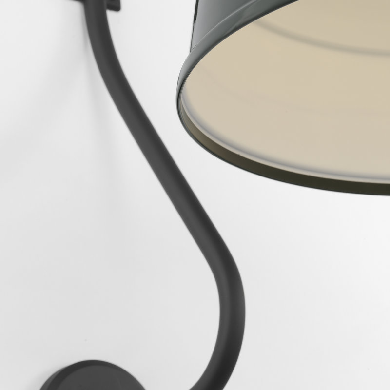 Thomas O'Brien, "Academy 18" Larrabee Barn Light in Matte Black with 16" White Rockhouse Shade, 27'' H x 16'' W x 25.5'' D