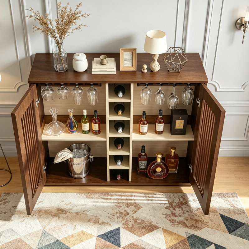 Armoire à boissons évidée Modern, Walnut