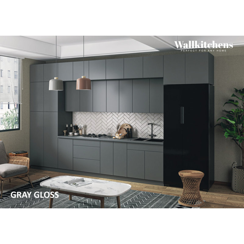 Cuisine moderne pleine grandeur en panneau de fibres à densité moyenne WALLKITCHENS FK-Serene l 180 x P 107 x H 96 