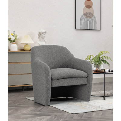 Brijpal Sherpa Fabric Upholstered Barrel Accent Chair