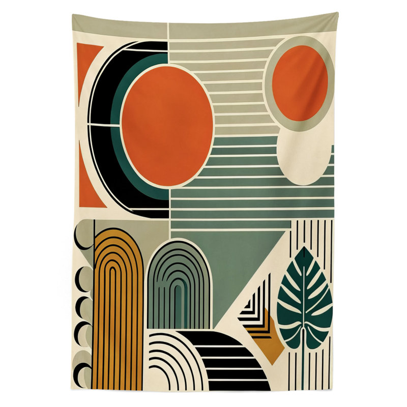 Jaylinne Rectangle Geometric Microfiber Tablecloth, 84" Rectangle