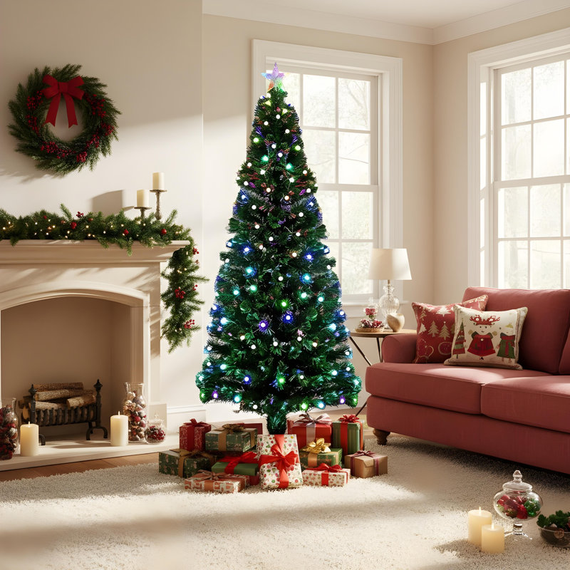 Lighted Artificial Christmas Tree, 6 ft.