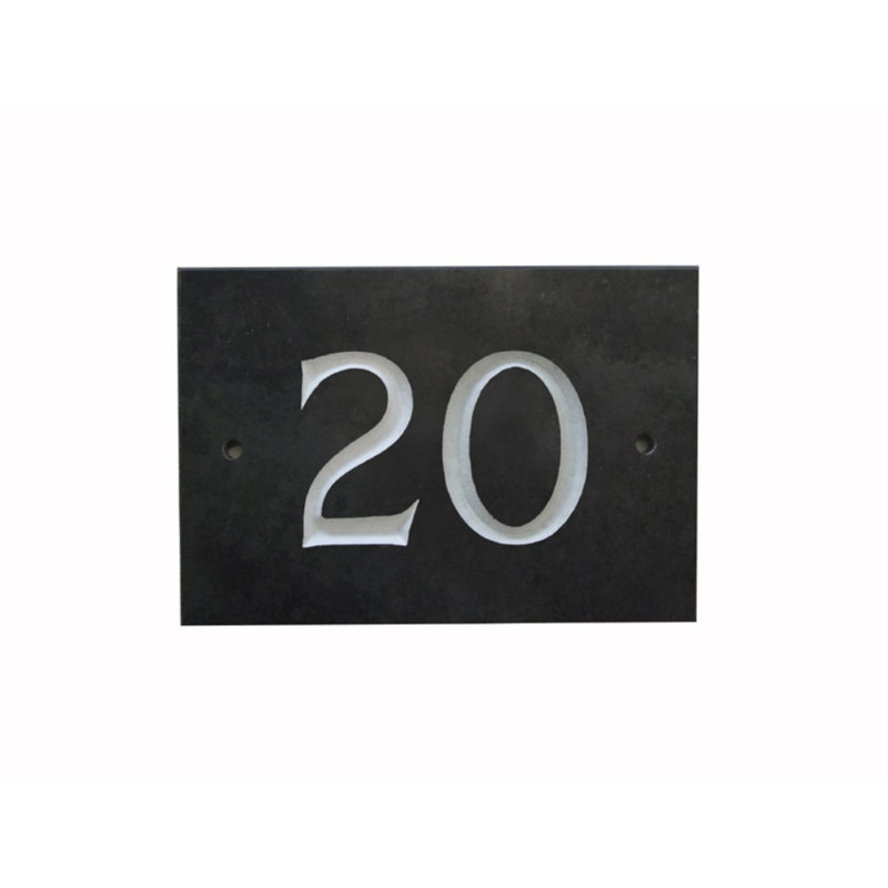 Odacia 10cm H Stone House Number, Black, 20
