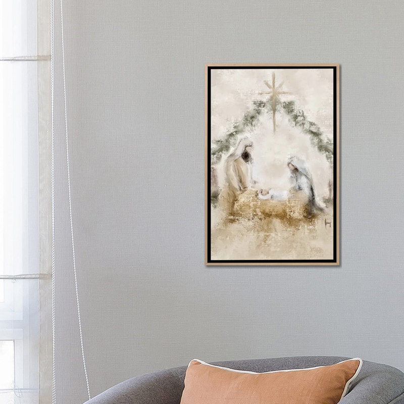 «Night Divine», reproduction d'art sur toile encadrée, H 26 po x l 18 po, Cadre flottant sans passe-partout, Beige