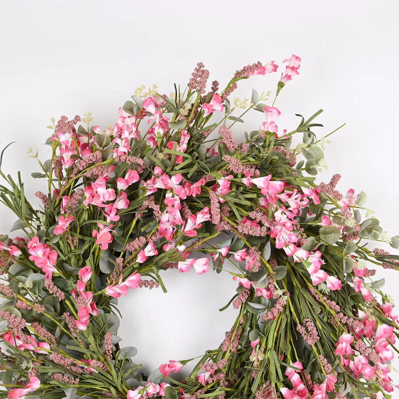 26" Handcrafted Foliage Berry Everyday Wreath, Pink