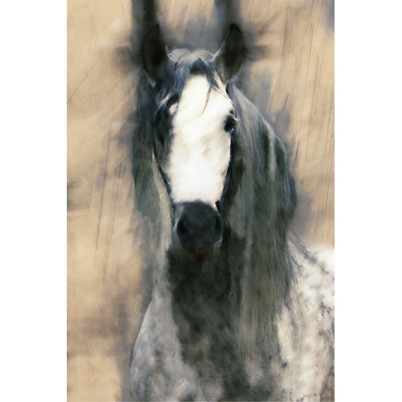 Cheval mélangé II, H 18 po x l 12 po