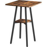 Bar Table, 2-Tier High Top Pub Table, Counter Height Table With Storage, Small Kitchen Dining Table, 36.6" High Bar Table For Living Room Party, Easy To Assemble, Black