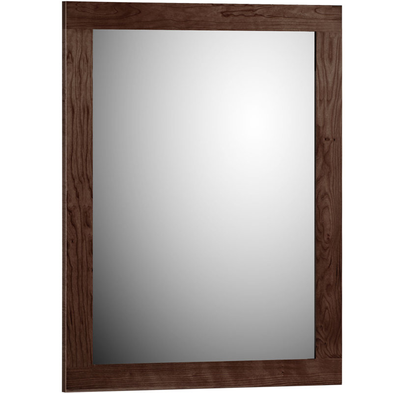 Lysette Wood Flat Wall Mirror, Dark Alder, 24'' W x 32'' H