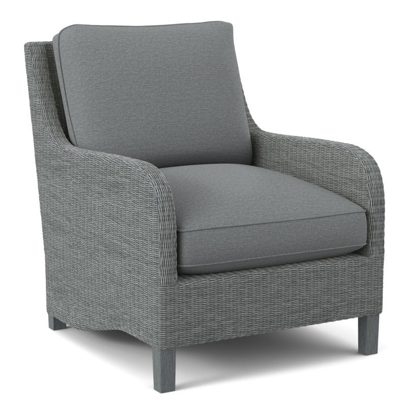 Gibraltar Armchair, Light Blue Performance Fabric; 0851-55, Antique Frost White
