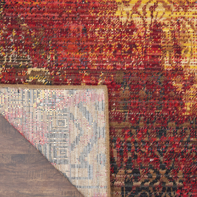 Ostby Wool Abstract Indoor Rug, Rectangle 5'6" x 8'
