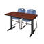 Neyland Cain T-Base training table and 2 Zeng stackable chairs-32520317-32520304-32520305
