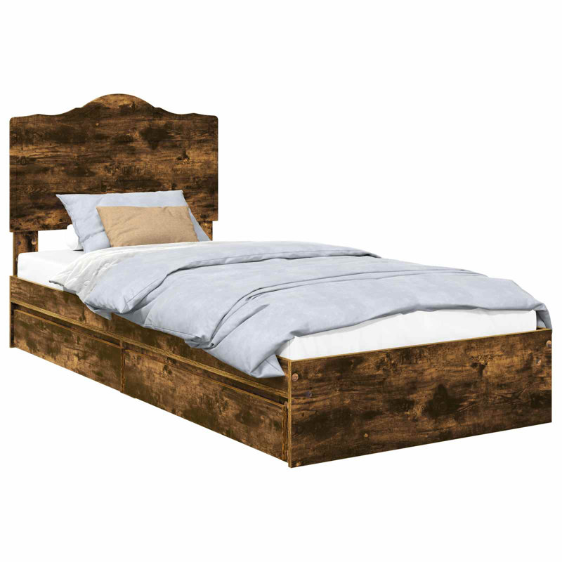 Bed, Smoked Oak, European Single (90 x 200 cm)