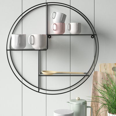 Laguna Niguel 3 Piece Circle Metal Accent Shelf with Towel Bar