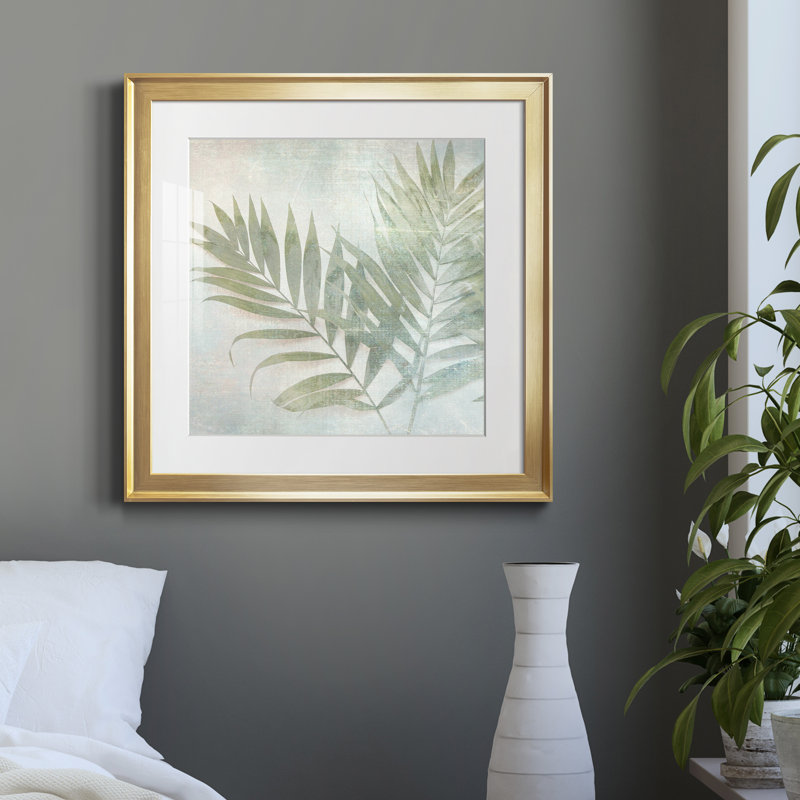 «Soft Leaves III» par J Paul, reproduction d'art sur papier encadrée, Papier encadré doré, H 17,5 po x l 17,5 po x P 1,5 po