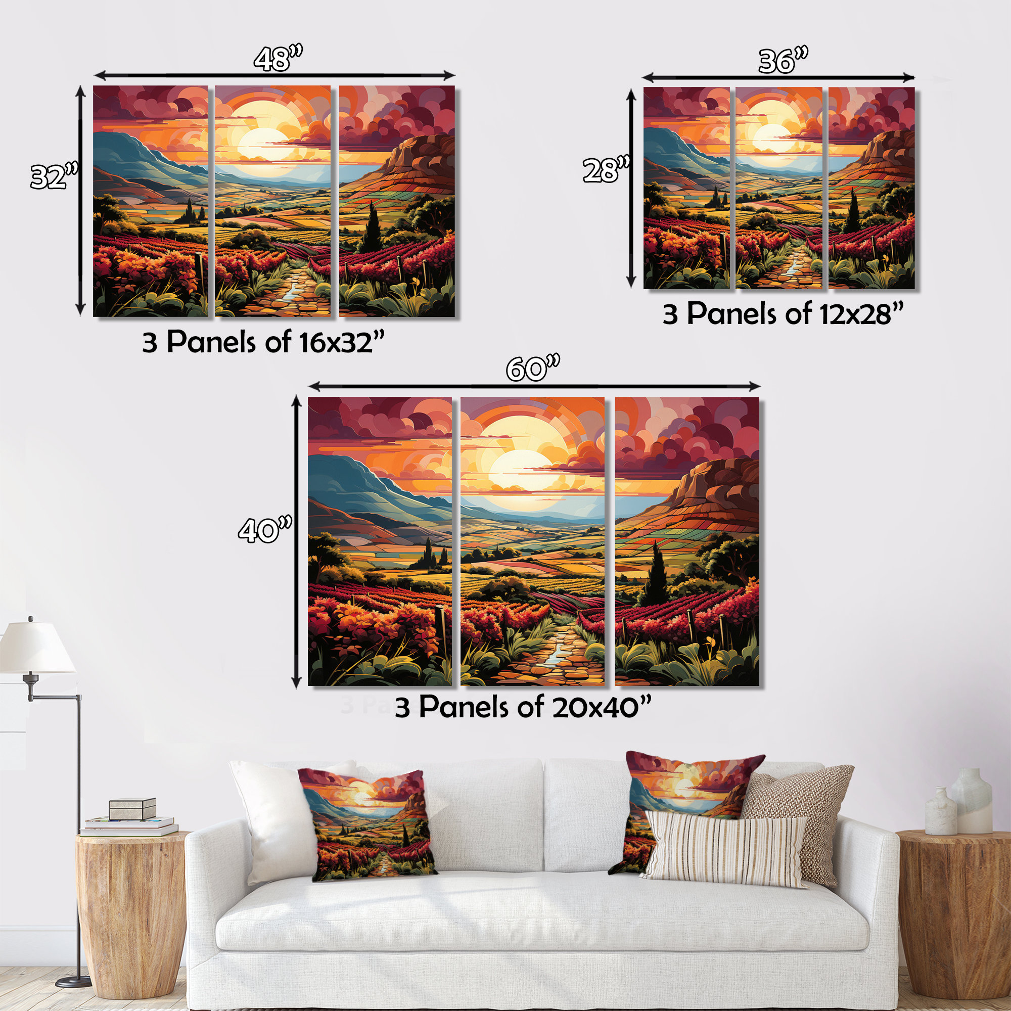 Red Barrel Studio® Vineyard Sunset Rows Of Ruby Landscape II ...