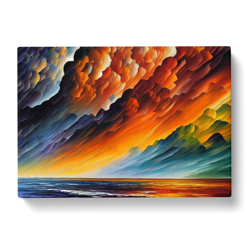 Contoured Thunderstorm - Wrapped Canvas, 50cm H x 76cm W x 3cm D