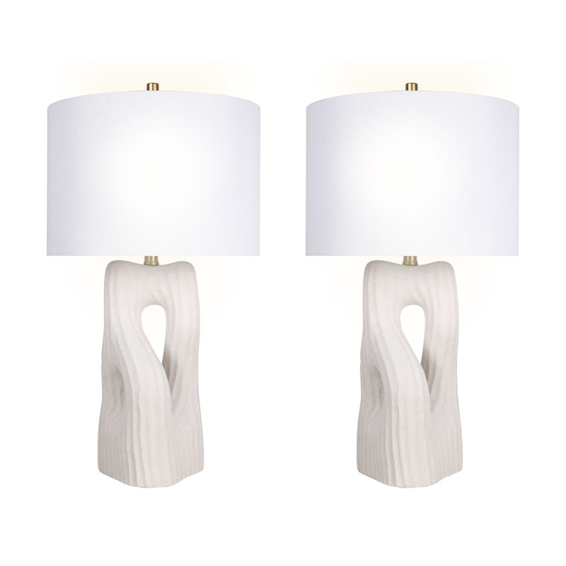 Lampe de table Eclipse Harmony - Céramique blanche - Ensemble de 2