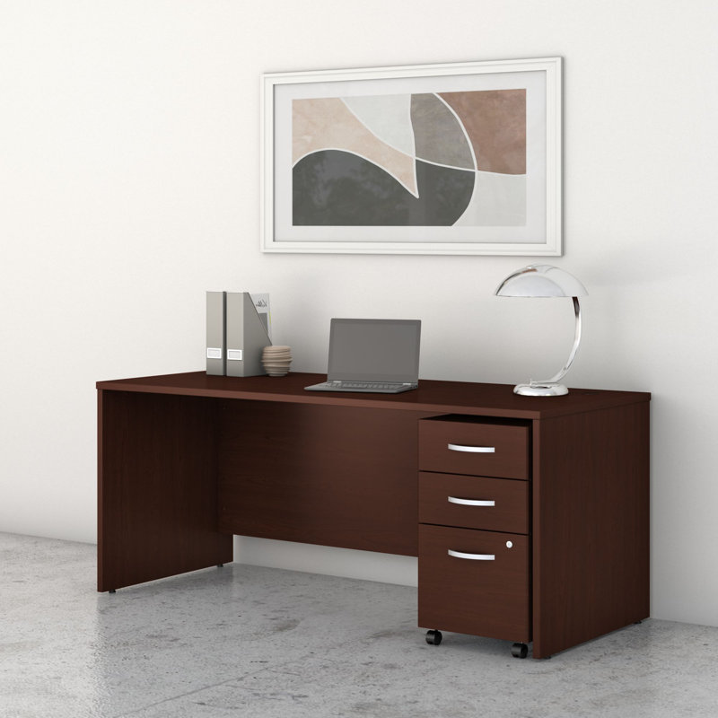 Studio C Computer Desk, 29.84" H x 59.45" W x 29.37" D, Brown