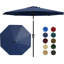 Parasol de table d'extérieur 10 pi avec 8 manivelles robustes et levier inclinable - Protection contre les rayons UV et parapluies imperméables-1701604239