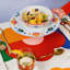 Floral Linen Patchwork Placemats in Amber/Rust/Pink