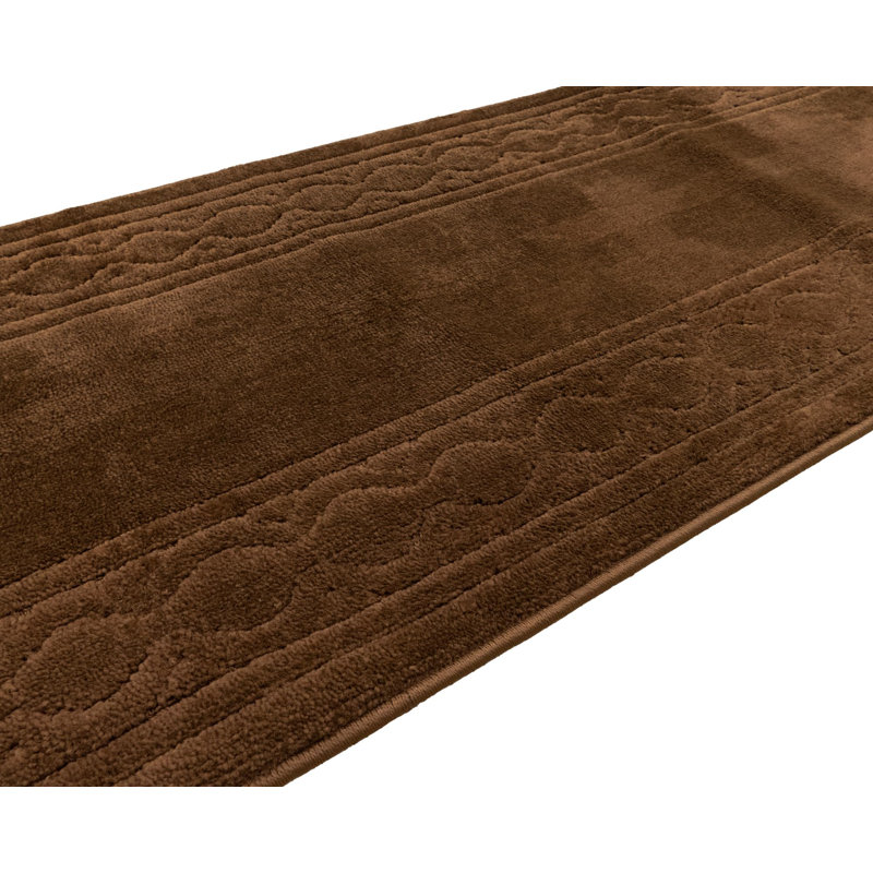 Tapis de couloir brun antidérapant sur mesure, Rectangle 2 pi 2 po x 4 pi