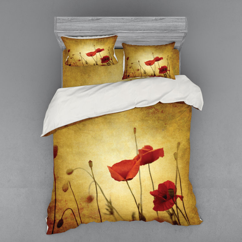 Ensemble de housse de couette en microfibre Poppy Brown, Housse de couette grand + 3 pièces supplémentair