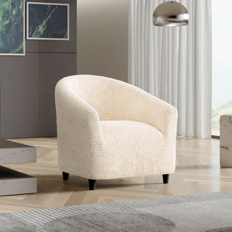 Stretchy Slipcover for Barrel Chair - Easy to Clean & Durable - Microfibra Collection