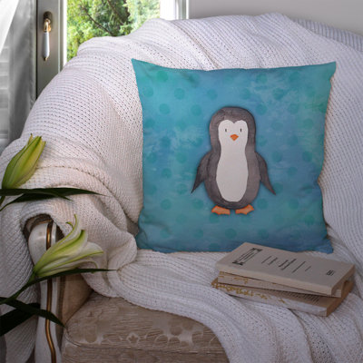 Polkadot Penguin Watercolor Indoor/Outdoor Throw Pillow