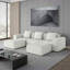 Canapés modulaires | Canapé-lit modulaire moderne en velours côtelé blanc neige de 118 pouces pour le salon | Blanc | Mousse-780979074
