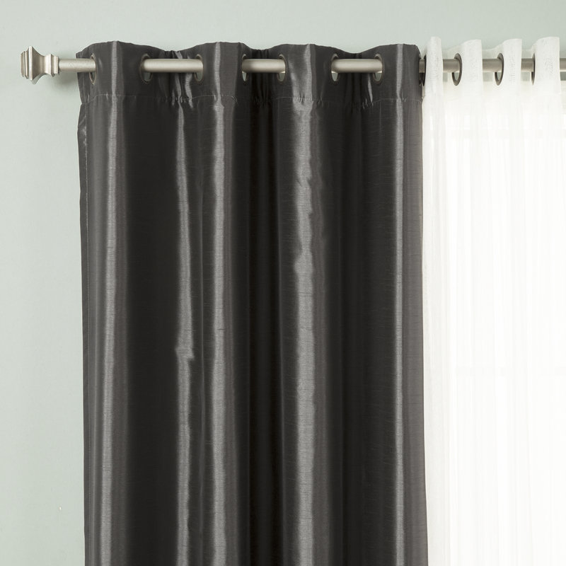 Paire de rideaux isolants avec œillets Styrkar, Gris foncé