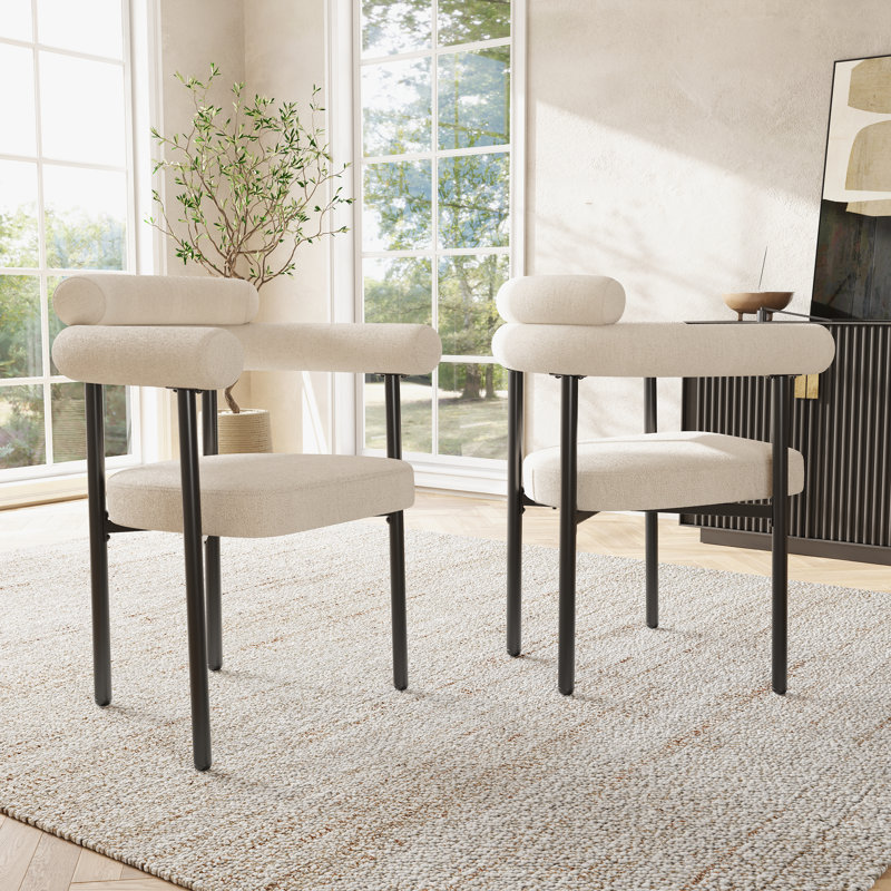 46.5cm H Upholstered Back Armchair, Beige
