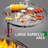 33 Inch 2 in 1 Fire Pit with Charcoal Grill with Adjustable Swivel Cooking Grate for Outside BBQ Patio Picnic Party