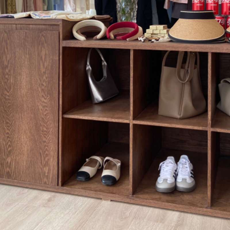 Fashion Simple Display Cabinet, 31.49" H x 70.86" W x 23.62" D, Brun