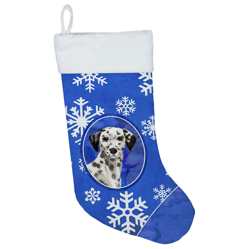 Chaussette de noël winter flocons de noël, Dalmatien