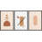 Mid Century Shape " Mid-Century Semi-Circle And Rectangle Variety Abstract Patterns " 3 - Pieces-79731451-79731453