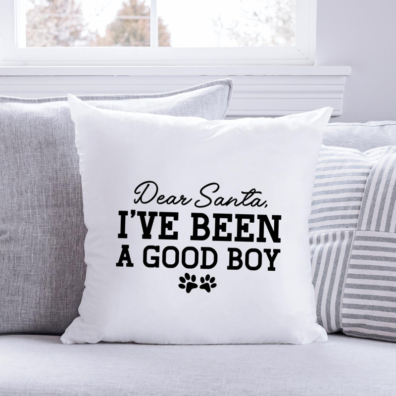 Chien de Noël noir - Coussin décoratif inclus, 20 po x 20 po