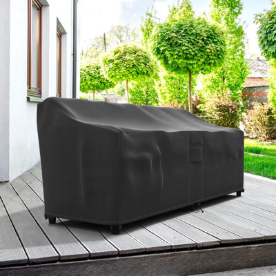 Hyslop Weatherproof Patio Sofa Cover with Breathable, Durable Water-Resistant PVC Protection, Adjustable Elastic Hem, Click-Close Straps and Air Holes by Freeport Park
