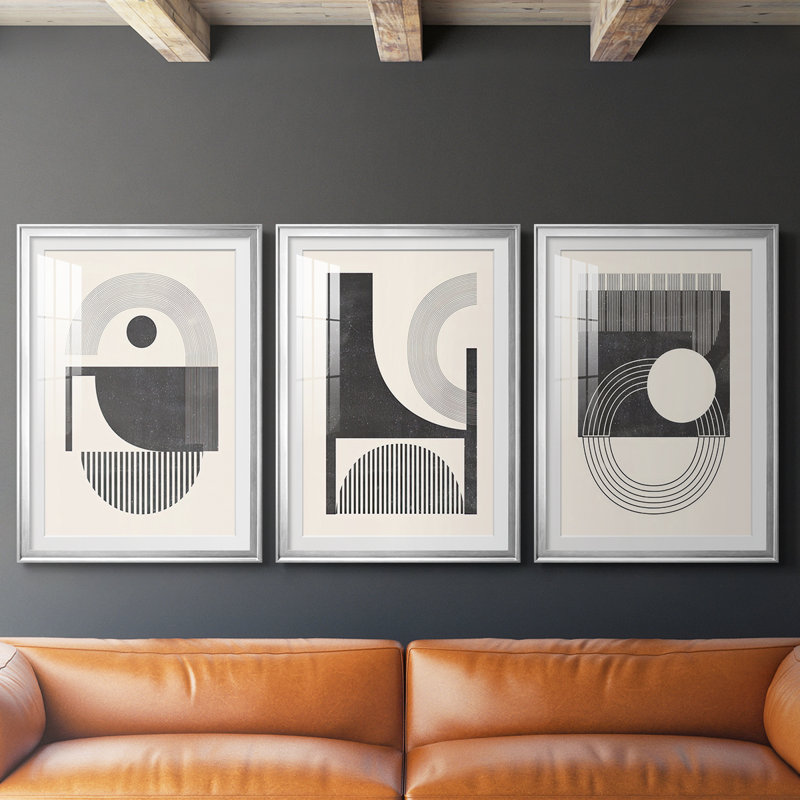 Unknown Space I  -Custom Framed  Premium Print W Matt - 3 Pieces, Silver, 21" H x 30" W