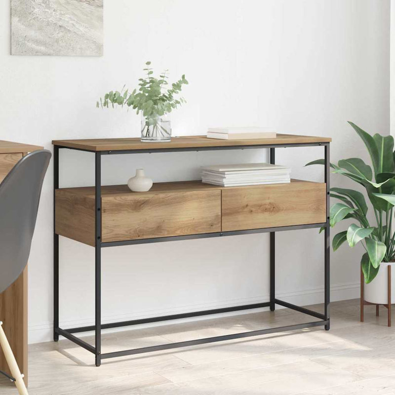 100cm Console Table, Artisan Oak