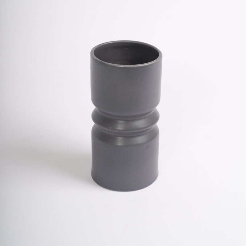 Nellija Ceramic / Porcelain Table Vase, 25" H x 13" W x 13" D, Grey