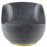 34" W Velvet Barrel Chair