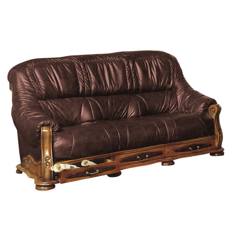 Dodsworth Faux Leather Sofa, Burgundy