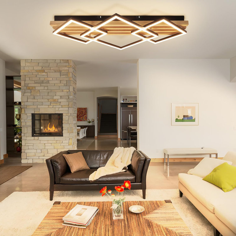 LED Semi Flush Mount, 8.8cm H x 71.6cm W x 41.6cm D