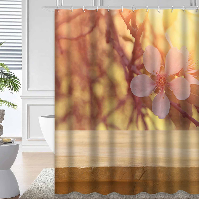 Rideau de douche imperméable Rustic Cherry Blossom, L 72 po x l 72 po