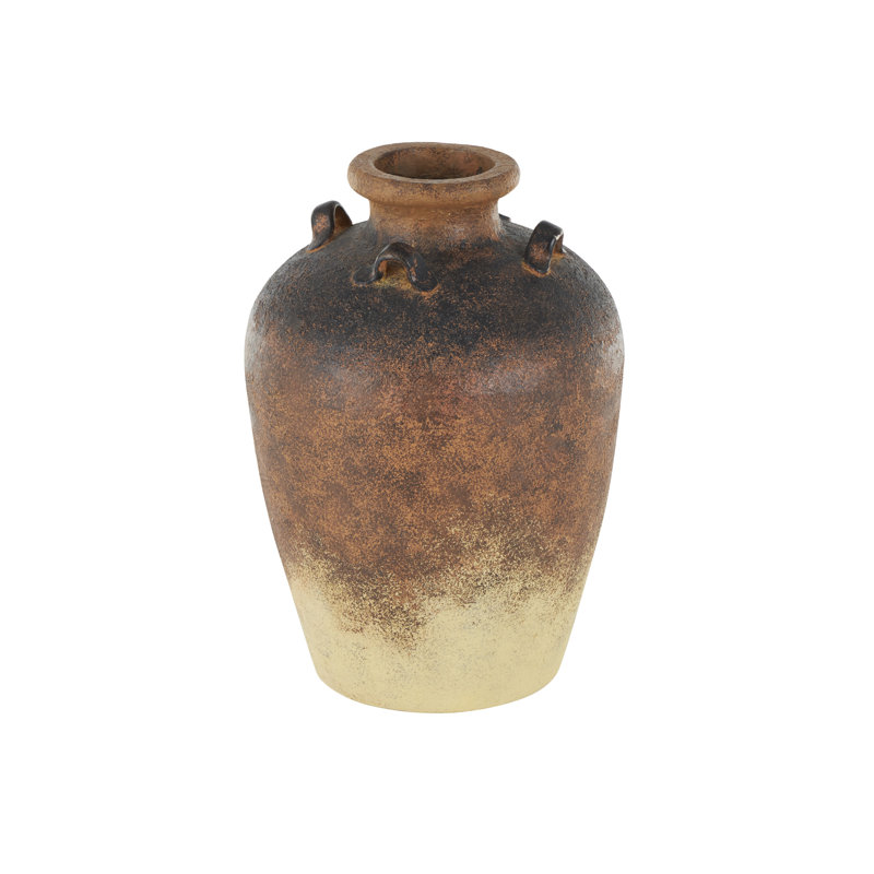 Classen Magnesium Oxide Mediterranean Inspired Decorative Copper Vase, 20.1" H x 14.1" W x 14.1" D