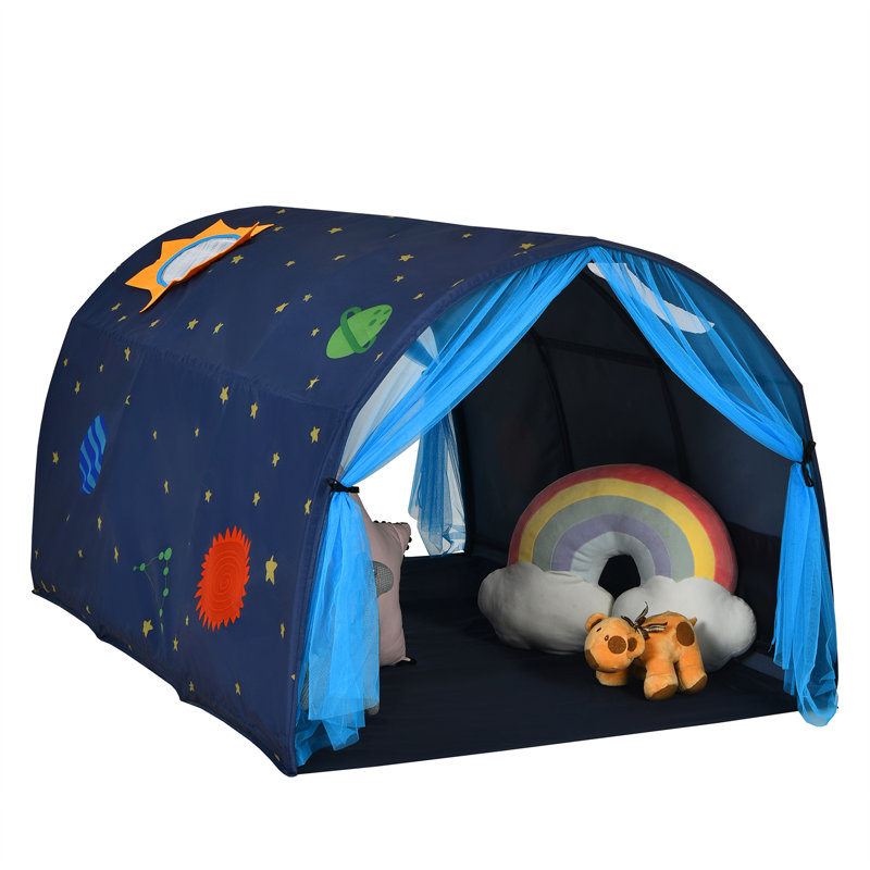 Abeilles Zoomie Kids 102cm W x 140cm D Indoor / Outdoor Fabric Playhouse, Blue