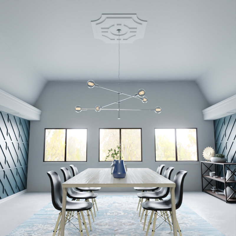 Médaillon de plafond contemporain en PVC de qualité architecturale 36 po x P 4 po x P 10 3/4 po x P 1 po