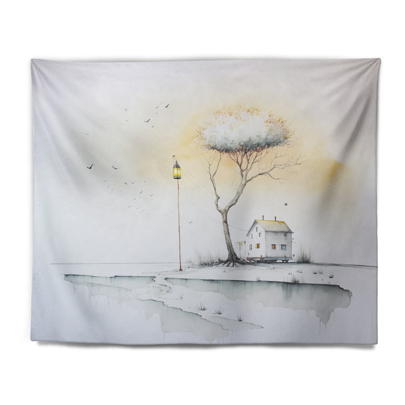 Tapisserie en polyester avec des punaises, H 50 po x l 60 po
