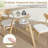 Costway 35.5" Round Glass Dining Table For 4 With Tempered Glass Tabletop Rubber Wood Frame-1978334321